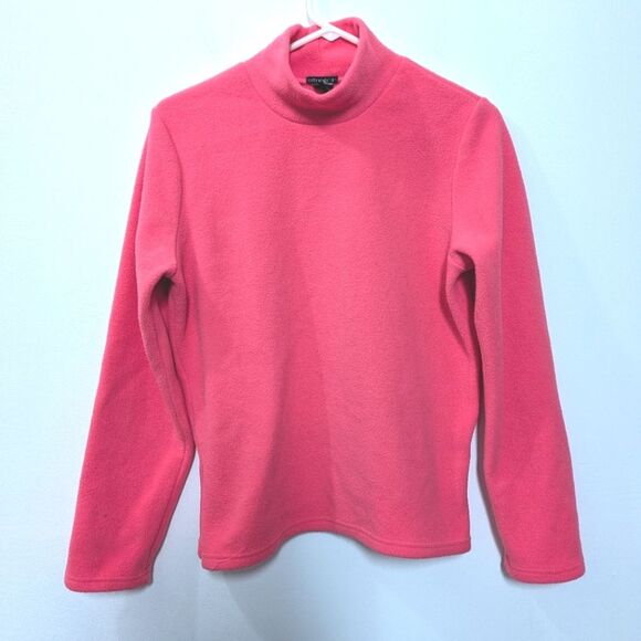 GAP Neon Pink Fleece Turtleneck Sweater, Women's Medium - Picture 1 of 9